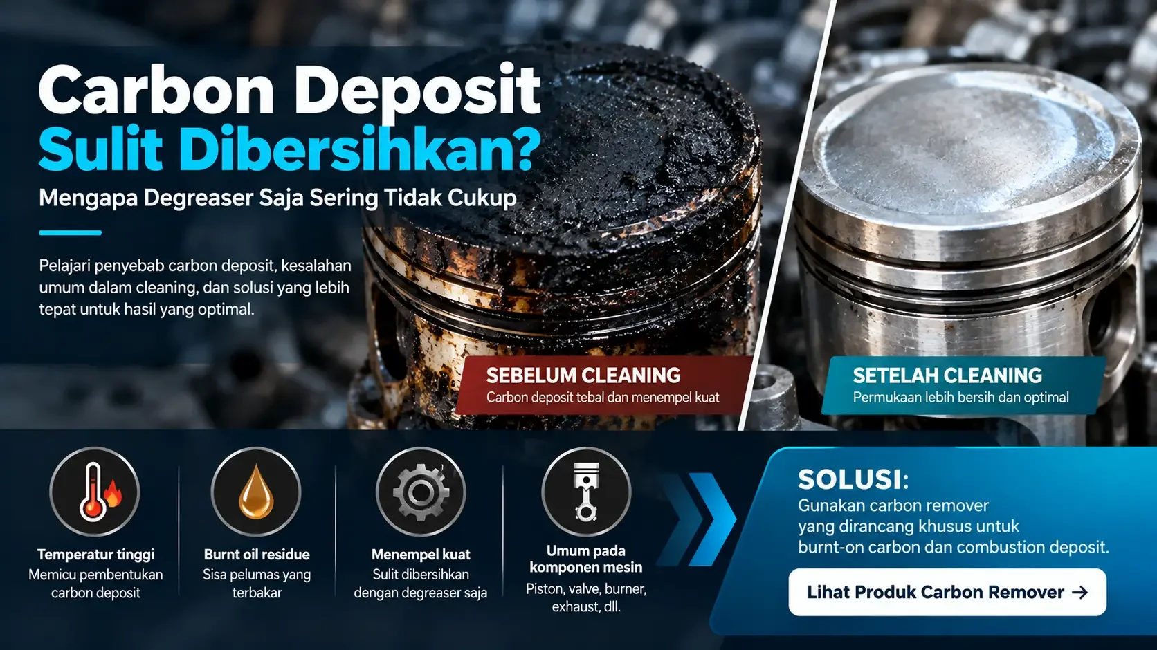 Carbon Deposit Sulit Dibersihkan? Mengapa Degreaser Saja Sering Tidak Cukup